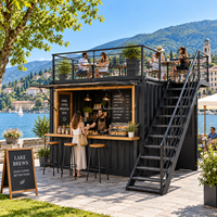 Bureau préfabriqué en conteneur, bar modulaire en conteneur avec panneaux sandwich, conteneur mobile de 20 pieds ou 40 pieds