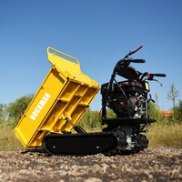 Mini dumper hydraulique de chenille de la puissance 500KG de l'essence 9hp monté sur chenilles résistantes pour le chantier de construction