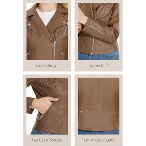 Veste en cuir pour femme de haute qualité professionnelle, respirante, légère, prix de gros pour veste en cuir pour femme - Product Image 6