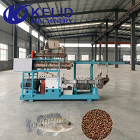 Ligne de production d'aliments pour poissons automatique de grande capacité, personnalisée, certifiée CE, extrudeuse en acier inoxydable efficace