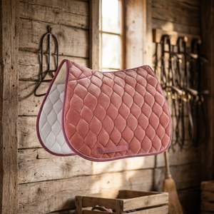 Tapis de selle de luxe en velours pour cheval |   Tapis de selle équestre matelassé |   Tapis d'équitation respirant pour le dressage et le saut d'obstacles - Product Image 3