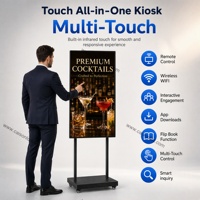 32 43 49 55 65 -Inci 2K4K Android Floor Digital Signage Display Stand 300-3000 Nits Layar LCD Iklan untuk Jendela Toko