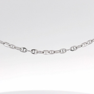 Radiant Unisex Shiny White Pt950 Fine <b>Link</b> <b>Cable</b> Necklace For Daily Occasion Minimalist Premium Platinum Jewelry - Product Image 6