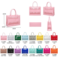 Panier de shopping tendance été 2025, sac en gelée portable, grande capacité, panier de rangement, panier de plage élargi, creux