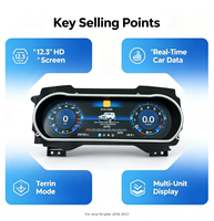 Nouveau tableau de bord numérique de haute qualité pour voiture, écran LCD 12,3 pouces, groupe d'instruments, mode tout-terrain, compteur de vitesse, Jeep Wrangler