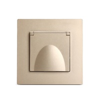 Prise murale étanche à la poussière IP44 intégrée avec prise de courant Earth 2P + T 16A avec obturateur blanc noir pour l'intérieur