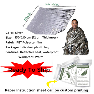 Cắm Trại Ngoài Trời Cho Sự Sống Còn Viện Trợ Đầu Tiên Kit Không Thấm Nước 12um Bạc Phản Quang Nhiệt Cứu Hộ Chăn Ngoài Trời Cho Sự Sống Còn Emergen - Product Image 2