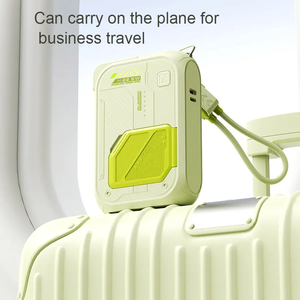 Banco de energía de cable incorporado con enchufe de CA 10000mAh Carga rápida 22,5 W Cable magnético inalámbrico tipo C para cargador de pared Powerbanks - Product Image 2