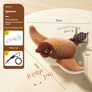 Thông Minh Điện Có Thể Sạc Lại Sang Trọng Flapping Bird Đồ Chơi Cho Chó Mèo Cảm Ứng Kích Hoạt Chim sẻ Tương Tác Mèo Đồ Chơi - Product Image 5