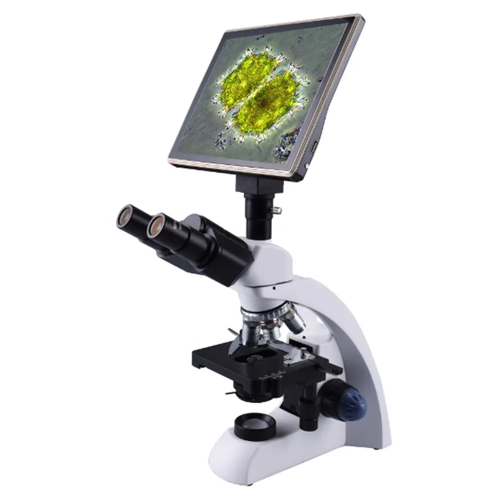NK-60TLCD Trinoculaire Microscope Biologique Numérique avec 9.7 pouces LCD Écran Construit-dans 5.0MP Caméra, LCD Microscopes composés