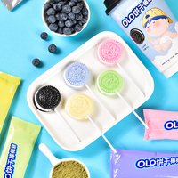 Sucettes en forme de biscuits aromatisées aux fruits, emballées individuellement 12g, les enfants adorent, l'emballage peut être personnalisé