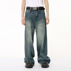 Abbigliamento da Uomo |   <span class=keywords><strong>Jeans</strong></span> in denim strappati a vita media con patchwork e tasche grandi, drappeggiati, stile High-Street, Nuovi Arrivi Estate 2026 - Product Image 1