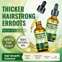 Minyak Penumbuh Rambut 5 Persen Biotin Olive Cold Pressed Dual Core Mempromosikan Pertumbuhan untuk Rambut Menipis OEM ODM Label Pribadi