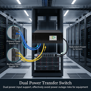 Interruptor de Transferencia Estática Inteligente de 63A, Trifásico, Doble Fuente de Alimentación, ATS, Transición Inteligente de 5ms, Montaje en Rack, OEM Personalizado - Product Image 1