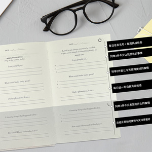 Planificador de Gratitud de Manifestación de Encuadernación de Lino de Cuero/Tela A5 Personalizado, Organizador de Oficina de Negocios, Caja de Idea de Regalo - Product Image 1