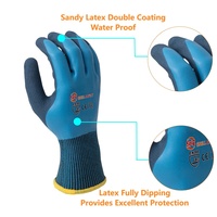 Gants de travail imperméables et lavables en nylon avec revêtement en latex texturé, gants de protection résistants à l'usure de couleur pour le travail en entrepôt