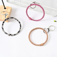 NOUVEAU Bracelet en silicone avec strass colorés, porte-clés, breloque, bracelet, bracelet de poignet, anneau, porte-clés, accessoires