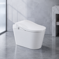WC intelligent blanc en céramique avec bidet électrique, siège chauffant, chasse d'eau automatique, couvercle et télécommande