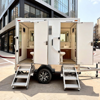 Remorque de salle de bain portable de luxe, toilettes portables aux Philippines, toilettes de bus avec lavabo, douche, fosse septique
