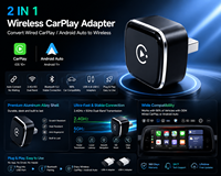 Adaptateur Dongle Mini CarPlay 2-en-1 5G Double Bande 5GHz WiFi à Connexion Automatique avec Commande Vocale pour Compatibilité Universelle Automobile