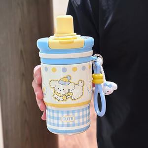 Cute Insulated Water Bottle For Girls 500Ml Portable <b>Straw</b> <b>Cup</b> <b>With</b> Lid And Handle Back To School Gift Drink <b>Cup</b> - Product Image 3