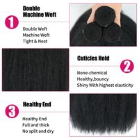 Meilleure Qualité Cheveux Humains Naturels Vierges Noirs Kinky Straight en Lots et Fermetures, Cheveux Humains Brésiliens Kinky Straight