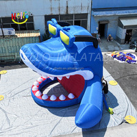 Bar gonflable géant à requins Décoration de piscine de plage d'été Scène de DJ gonflable pour publicité de carnaval