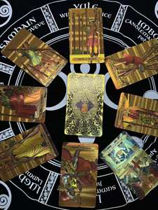 工場カスタム78枚 防水PVC金箔印刷タロットデッキ ホットスタンプ占い用トランプ ガイドブック付き - Product Image 6