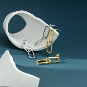 Pendientes de Moda 2024, Chapados en Platino y Oro Amarillo de 14K, Diseño de Clip con Forma de Animal, Regalo - Product Image 2
