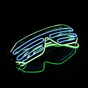 Obturador Light Up Gafas LED Gafas de sol EL Wire Neon Rave Gafas para discotecas Fiesta Mascarada Cosplay - Product Image 5