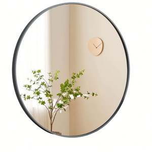 Espejo de Pared Redondo Dorado de Lujo Personalizado, Espejo de Maquillaje Decorativo Moderno para Sala de Estar y Baño, Espejo de Pared Grande con Forma Circular - Product Image 4