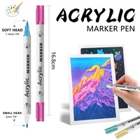 Ensemble de marqueurs professionnels pour étudiants, 48 couleurs, encre opaque à base d'eau, séchage rapide, lavable, résistante à la décoloration, double pointe de haute qualité