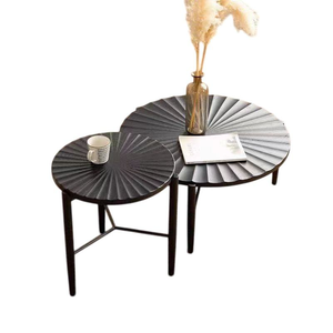 Table d'appoint en bois sculpté à la main de qualité supérieure, fabriquée en bois naturel massif, meuble d'appoint élégant pour chambre à coucher et salon - Product Image 5