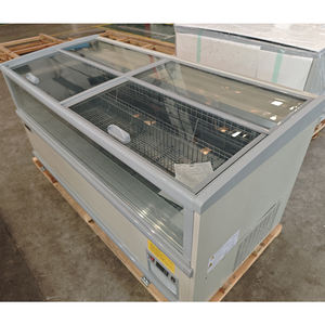 Congélateur commercial pour îlot de supermarché, avec éclairage LED, 2 portes vitrées, refroidissement direct, dégivrage automatique, contrôle numérique pour aliments surgelés - Product Image 6