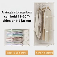 Armoire portable en plastique multi-combinaisons |   Robuste et facile à assembler |   Organisateur de vêtements DIY pour placards de maisons et appartements locatifs
