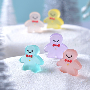 Nuevo lindo luminoso mini hombre de pan de jengibre micro paisaje adornos de nieve DIY accesorios de Navidad juguetes al por mayor bolsas ciegas - Product Image 3