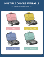Boîtes à lunch bento en acier inoxydable de style classique avec couvercle en ABS et joint en silicone, nouveau design rectangulaire, conteneur alimentaire pour enfants