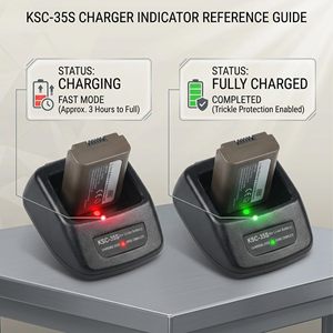 Chargeur KSC-35S avec <span class=keywords><strong>adaptateur</strong></span> secteur et chargeur de voiture DC 12V/24V compatible avec <span class=keywords><strong>Kenwood</strong></span> TK-2400 TK-3400 NX-1300 NX-1200 Radior - Product Image 3