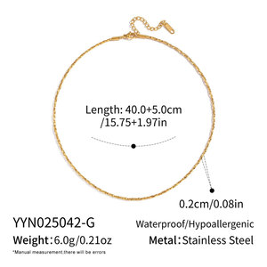 Cadenas de Acero Inoxidable 316L Personalizadas al por Mayor, Modernas y Resistentes al Deslustre, con Baño de Oro 14k y 18k, Cadenas Finas para Collares de Mujer - Product Image 6