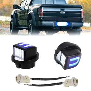 Thiết Kế Mới LED Màu Xanh Giấy Phép Tấm Ánh Sáng Cho Ford F150 F250 F350 <span class=keywords><strong>F450</strong></span> Siêu Nhiệm Vụ Ranger Bronco Explorer Cáp Đuôi Số Đèn - Product Image 1