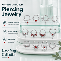 Cincin Hidung Titanium JiaXin ASTM F136 Model Clicker Segment Hinged, Cincin Hidung, Tragus, Helix, Daith, Septum, Conch, Rook, Cincin Bibir