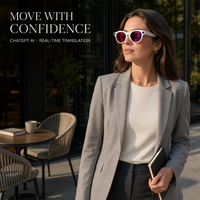 Nouvelles Lunettes Intelligentes IA 2026 avec Caméra 8MP, Étui de Recharge, WiFi6, Appel, Traduction IA et Commande Vocale
