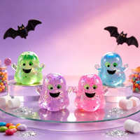 Jouet anti-stress Halloween fantôme souple à presser avec paillettes scintillantes, design mignon, en TPR, unisexe 2026