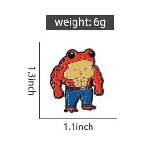 Pin Enamel kodok Buff kartun bros hewan berotot lucu perhiasan hadiah untuk Gym latihan teman grosir - Product Image 6