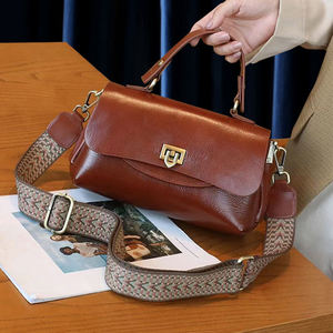 Sac à main AndoBag grande capacité pour femme, sac à bandoulière décontracté en cuir de vache véritable, deux sangles, 77150 - Product Image 2