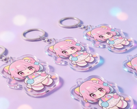 Porte-clés en acrylique personnalisé mignon, pendentif créatif en résine acrylique sculptée, thème anime et célébrités