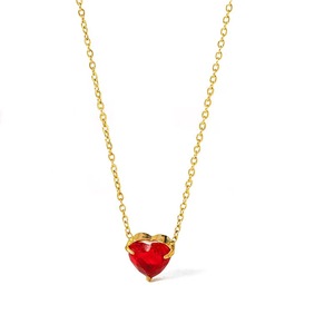 Collier Cœur Personnalisé avec Pierre <span class=keywords><strong>de</strong></span> Naissance, É<span class=keywords><strong>l</strong></span>égant Pendentif Cœur Plaqué <span class=keywords><strong>Or</strong></span> 18K pour Femme, Bijoux Personnalisés Directement <span class=keywords><strong>de</strong></span> <span class=keywords><strong>l</strong></span>'Usine - Product Image 3