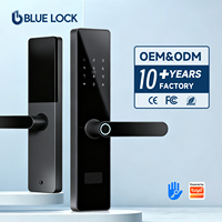 Kunci Biometrik Sidik Jari Silinder Kelas C Bluelock TTLock BLE App Control Keyless Entry untuk Keamanan Rumah OEM ODM