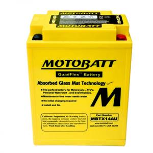 Batería de Motocicleta Motobatt MBTX14AU 12V 16Ah AGM con Tecnología de Matriz de Vidrio Absorbida - Product Image 1