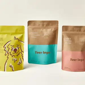 Customized Resealable Kraft Paper 250g 340g 500g PLA PBAT NK NKME Stand Up Coffee Pouch Recyclable Packaging Biodegradable Bags